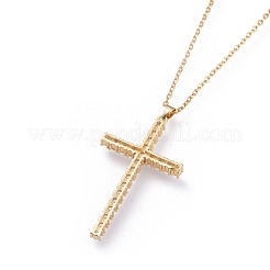 Colgante de latón micro pavé colgante de circonio cúbico&nbsp;NJEW-F271-01-G
