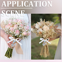 5 ciondolo con medaglione fotografico per bouquet da sposa in acciaio inossidabile e lega con strass&nbsp;HJEW-SC0002-96