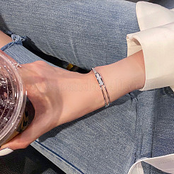 Bracelets manchettes en alliage et strass pour femmes&nbsp;FS-WG50859-01