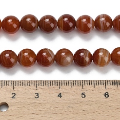 Brins de perles d'agate à bandes naturelles&nbsp;G-L642-B04-8mm