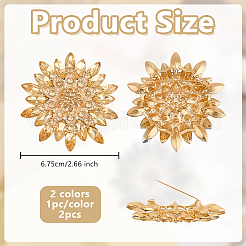 2 broche en alliage acrylique doré clair à deux couleurs&nbsp;JEWB-OC0001-08