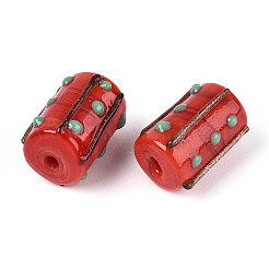Perline di vetro irregolari in lamina d'oro fatte a mano&nbsp;LAMP-ZX003-12-03