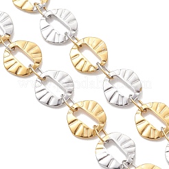 Herstellung eines zweifarbigen Armbands aus strukturiertem Scheibengliederkettchen aus Edelstahl 304&nbsp;AJEW-JB01483