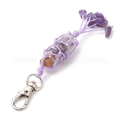 Bouteille de souhait en verre à l'intérieur de la pochette à puces de pierres précieuses chakra&nbsp;HJEW-JM01910