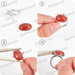 1 Stück verstellbare rhodinierte 925 Sterling Silber Ringbeschläge&nbsp;STER-BBC0006-89