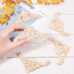 Applique onlay sculpté en bois de caoutchouc&nbsp;AJEW-OC0001-49