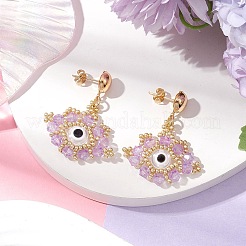 Boucles d'oreilles à tige en perles de rocaille en verre&nbsp;EJEW-MZ00270-01