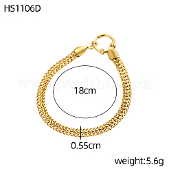 Pulseras de cadena de trigo de acero inoxidable 304&nbsp;STAS-OY012-92G