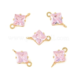 Ciondoli di collegamento a rombo in ottone con zirconi cubici&nbsp;KK-P347-04G