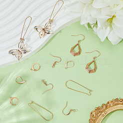 50 pièce de 5 styles de boucles d'oreilles en laiton et acier inoxydable 304&nbsp;FIND-BBC0004-65