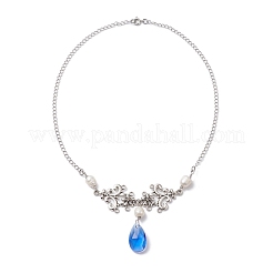 Set di gioielli in vetro con perle e gocce&nbsp;SJEW-JS01291