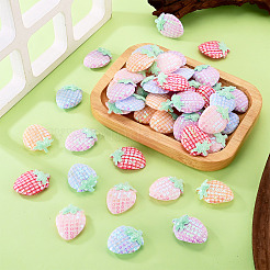 50 pieza de accesorios de adorno de tela de fresa de 5 colores&nbsp;PATC-TA0001-44