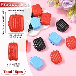 Colgantes de resina opaca 15pcs 3 colores&nbsp;RESI-YW0006-47