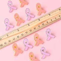 12 stücke 2 arten brust krebs awareness pink ribbon emaille pin&nbsp;JEWB-FS0001-08