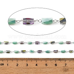 Handgefertigte Glasperlen-Gliederketten aus Edelstahl 304&nbsp;GL-CBA98C2-06P