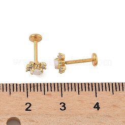 Orecchini a bottone in opale sintetico in acciaio inossidabile 304&nbsp;EJEW-B143-01G-07