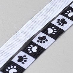 Ruban gros-grain en polyester imprimé empreinte de patte&nbsp;OCOR-TAC0015-20A