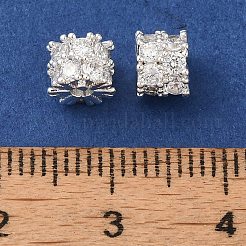 Placcatura a cremagliera in ottone con pavé di perle di zirconia cubica trasparenti&nbsp;KK-M285-30A-S