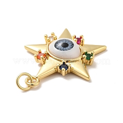 Pendentifs en laiton avec zircon cubique micro pavé&nbsp;ZIRC-E006-05G-04