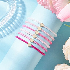 6 Stück Stretch-Armbänder aus Glasperlen in zwei Farben&nbsp;BJEW-MZ00227