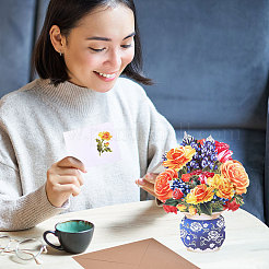 Conjuntos de tarjetas de felicitación con ramos de flores de papel DIY&nbsp;AJEW-WH0455-197A