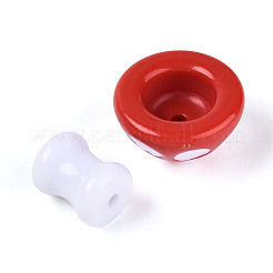 2 perles en émail acrylique opaque&nbsp;MACR-N018-15G