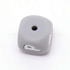 Perline dell'alfabeto in silicone per la realizzazione di braccialetti o collane&nbsp;SIL-TAC001-01A-P