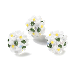 Leuchtende Polymer Clay Strass Blumenkugelperlen&nbsp;CLAY-U002-01F