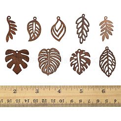 18 Stück 9 Stile Anhänger aus natürlichem Walnussholz&nbsp;WOOD-FS0001-48