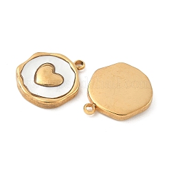 304 Edelstahl Pavé-Anhänger aus natürlichen Muscheln&nbsp;X-STAS-F319-02B-G02