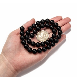 Natürliche schwarze Achat Perlen Stränge&nbsp;G-D543-10mm