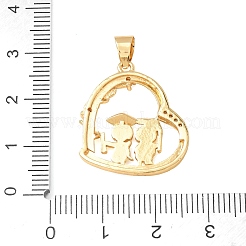 Pendentifs avec zircon cubiques à micro-pavés en laiton&nbsp;KK-CBA0009-10G-E
