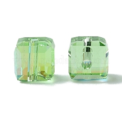 100 Stück transparente galvanisierte Glasperlen&nbsp;GLAA-K064-08A-AB04