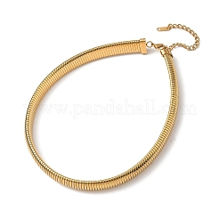 Collares de cadena de serpiente plana de acero inoxidable 304 de 12 mm para mujer&nbsp;NJEW-U049-01G