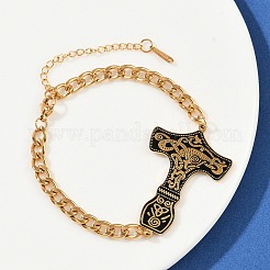 Bracciali a maglie smaltate in acciaio inossidabile 304&nbsp;LS-BJEW-P356-01B-G
