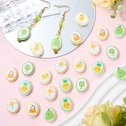 24 pièce de perles en porcelaine faites à la main imprimées en 6 couleurs&nbsp;PORC-SZ0001-65