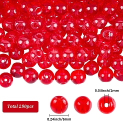 250 Stück Glas runde Perlen&nbsp;GLAA-SP0001-49A