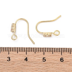 Ganci per orecchini in ottone con zirconi cubici trasparenti&nbsp;KK-Z084-10G