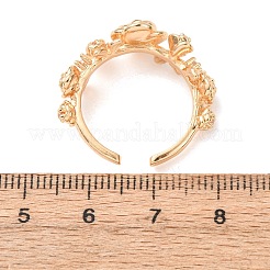 Offene Manschettenringe aus Messing mit Mikropavé und Zirkonia für Damen&nbsp;RJEW-B157-01A-G