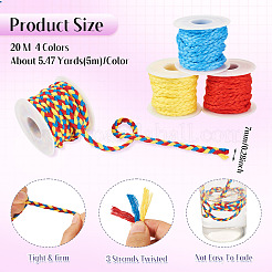 20 m 4 Farben Polyester-Flechtschnüre&nbsp;DIY-TA0010-38