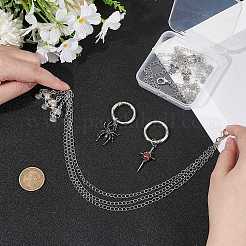 4 stücke 3 arten messing boot strap ketten & legierung siam strass schuhe charme sets&nbsp;HJEW-BM0001-12