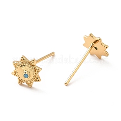 Orecchini a perno sole celeste con zirconi cubici&nbsp;EJEW-F281-26G