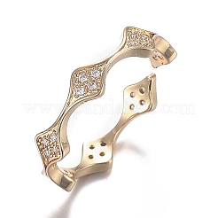 Anneaux de manchette en laiton micro pave zircone cubique&nbsp;RJEW-F109-01G