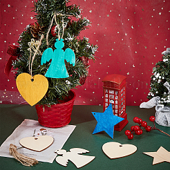 Thème de noël pendentifs en bois décorations&nbsp;WOOD-GA0001-09