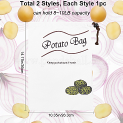 2 pz 2 stili di sacchetti portaoggetti in tessuto di cotone stampato&nbsp;ABAG-CN0001-09