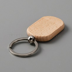 Porte-clés en bois de hêtre&nbsp;KEYC-WH0034-08