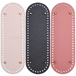 3 stücke 3 farben oval pu leahter stricken häkeln taschen boden&nbsp;AJEW-CL0001-77