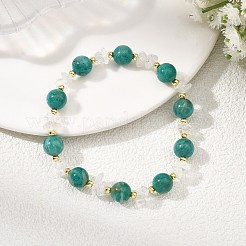 Pulseras elásticas con cuentas de amazonita natural&nbsp;BJEW-JB14077