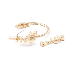 Ear cuff in strass di cristallo foglia con piercing&nbsp;EJEW-I262-03KCG