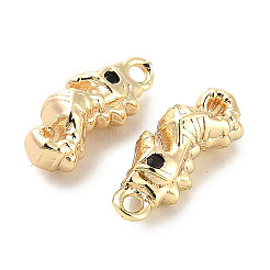 Breloques en laiton zircon cubique micro pavé noir&nbsp;KK-C054-25G